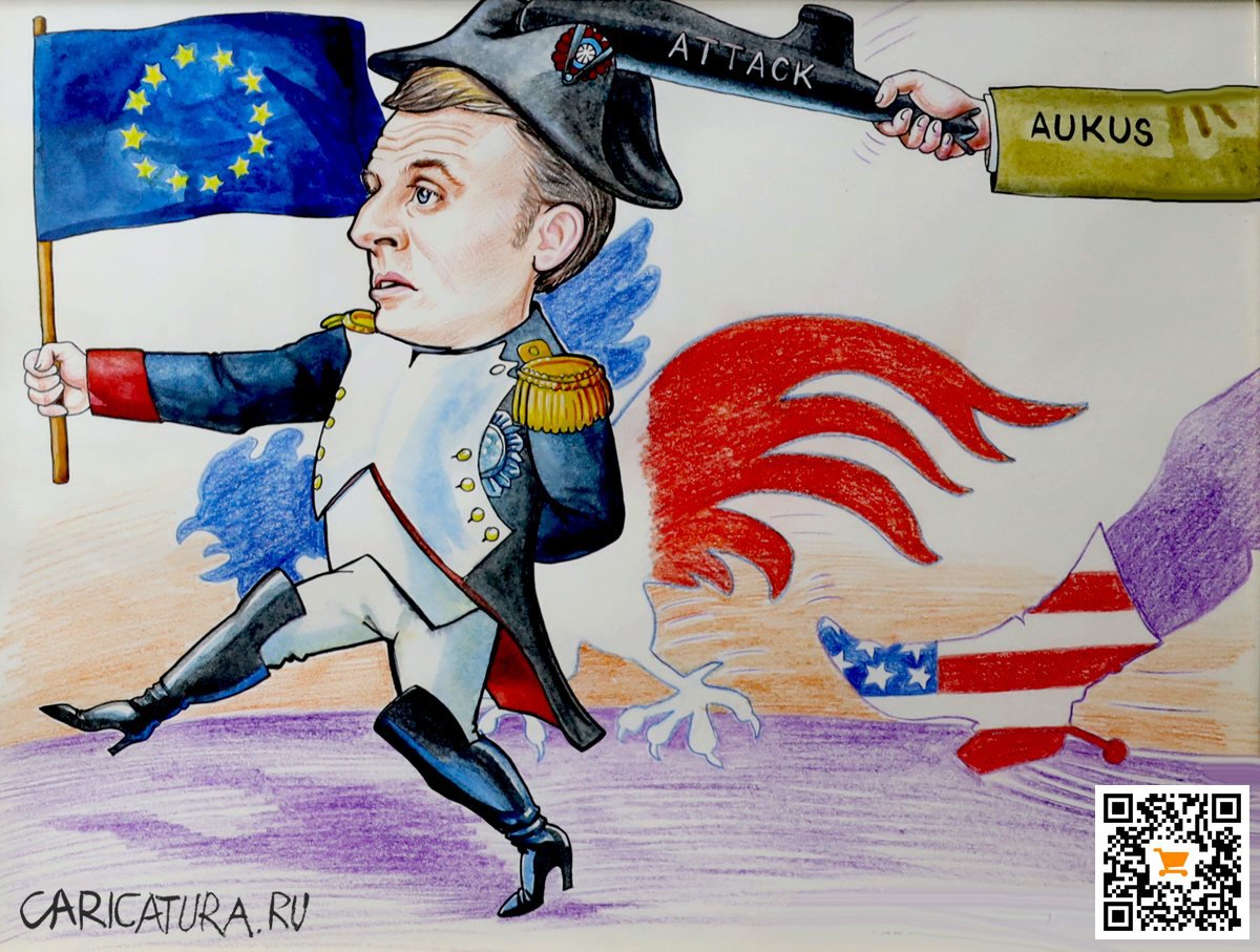 Карикатура "Атака с тыла", Василий Миронов
