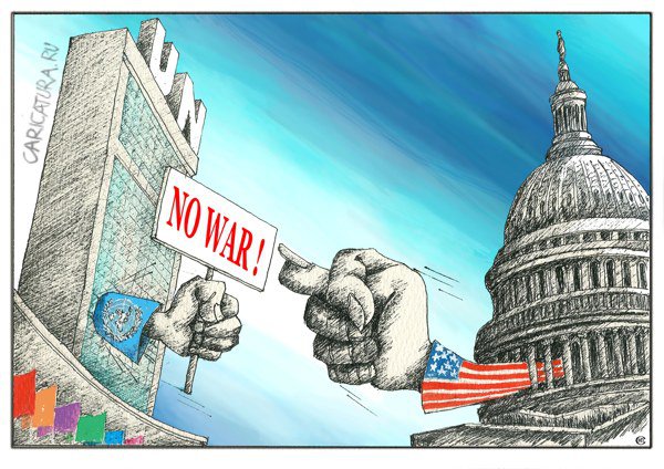 Карикатура "Где США унюхает навар", Николай Свириденко