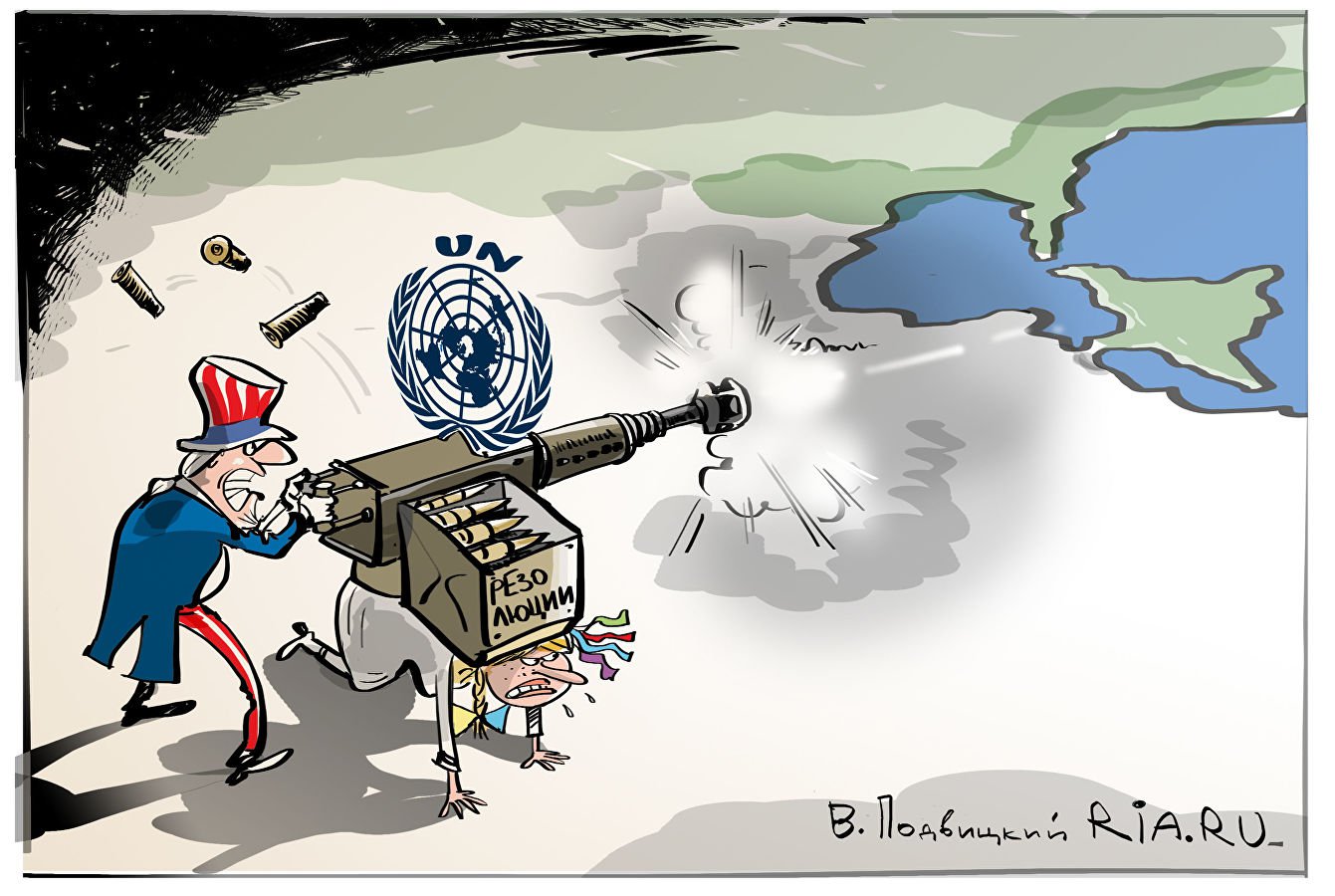 Карикатура "За мирный Крым", Виталий Подвицкий