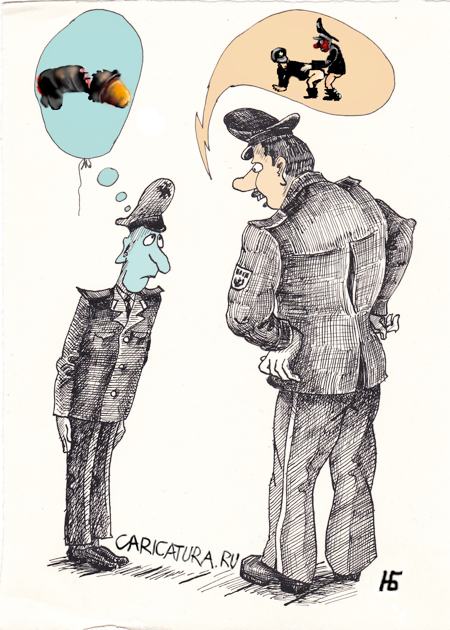 Карикатура "Мысли", Николай Белов