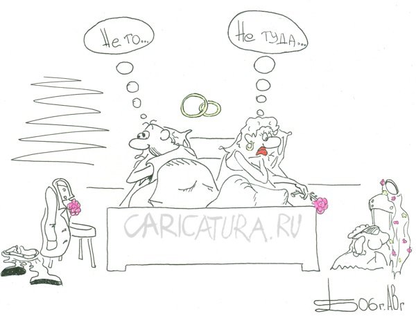 Карикатура "Брачная ночь", Борис Демин