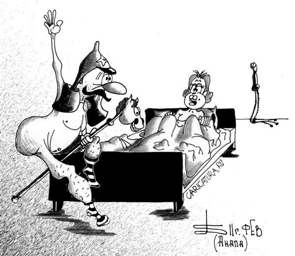 Карикатура "Cтарый конь", Борис Демин