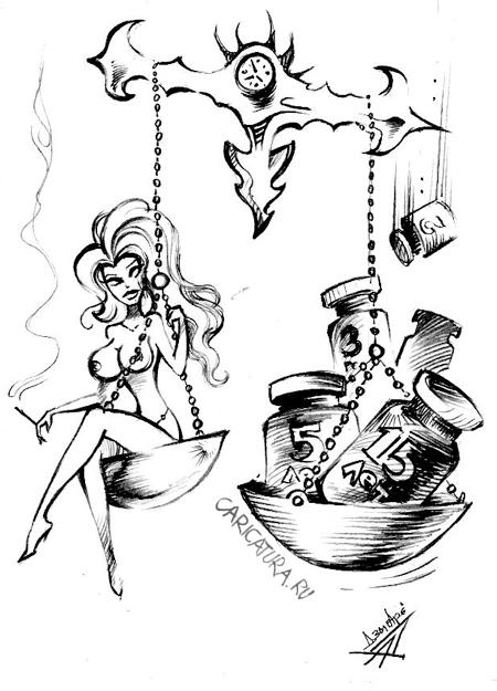 Карикатура "На весах", Александр Дзыгарь