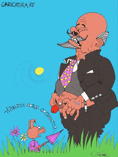 Карикатура "Кажется, вождь собирается...", Олег Горбачев