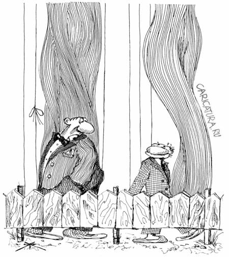 Карикатура "Марионетки со связями", Борис Халаимов