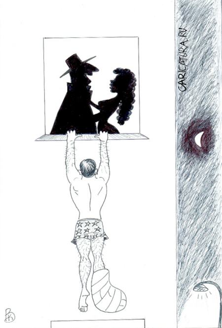 Карикатура "Опять травма", Валерий Каненков