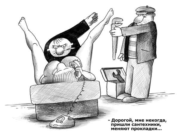 Карикатура "Замена прокладок", Сергей Корсун