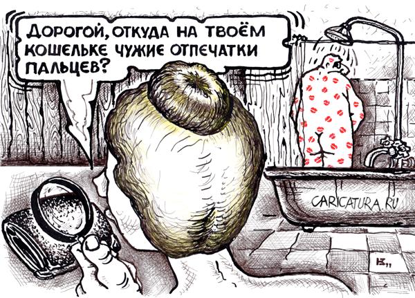 Карикатура "Бдительная", Михаил Кузьмин