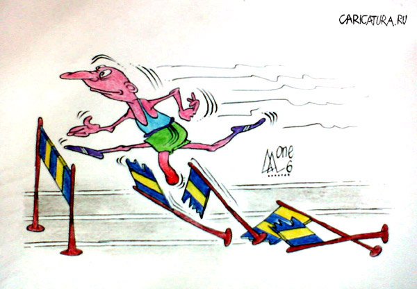 Карикатура "Забег", Андрей Лупин