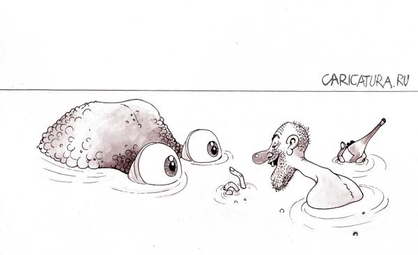 Карикатура "- У-ти! Какие сиськи!", Александр Попов