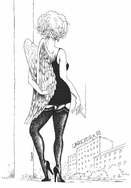Карикатура "Ангел", Сабит Курманбеков
