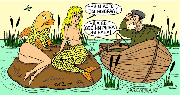 Карикатура "Ни рыба, ни баба", Александр Саламатин