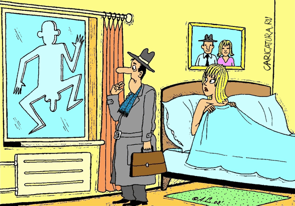 Карикатура "Сбежал...", Александр Саламатин
