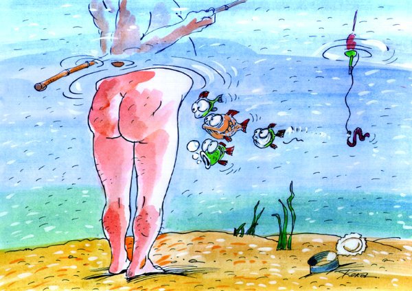 Карикатура "Рыбалка", Евгений Самойлов