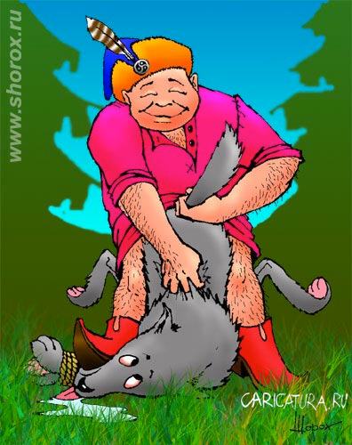 Карикатура "Иван-царевич на сером волке", Тимур Алимов
