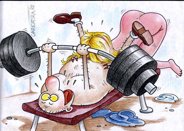 Карикатура "Опасный спорт", Александр Воробьев