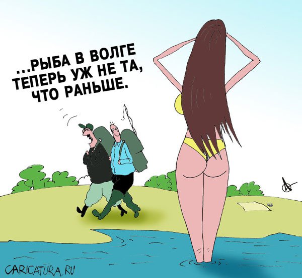 Карикатура "Не та рыба", Алексей Костёлов