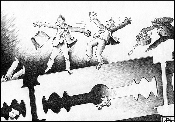 Карикатура "По острой тропе к власти", Андрей Потопальский