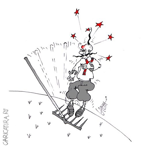 Карикатура "Кто не скачет тот москаль!", Юрий Санников