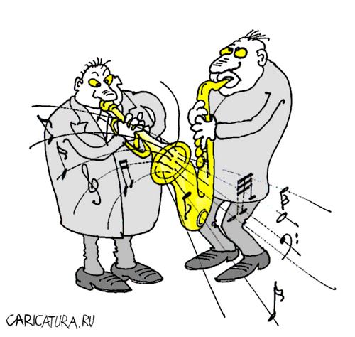 Карикатура "Квартет "ТрубоСакс"", Юрий Санников