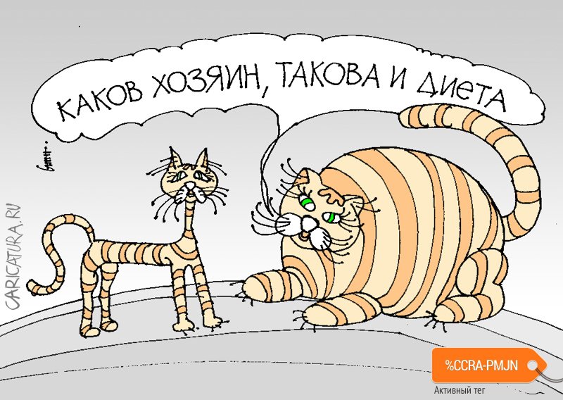 Карикатура "О диете", Юрий Санников