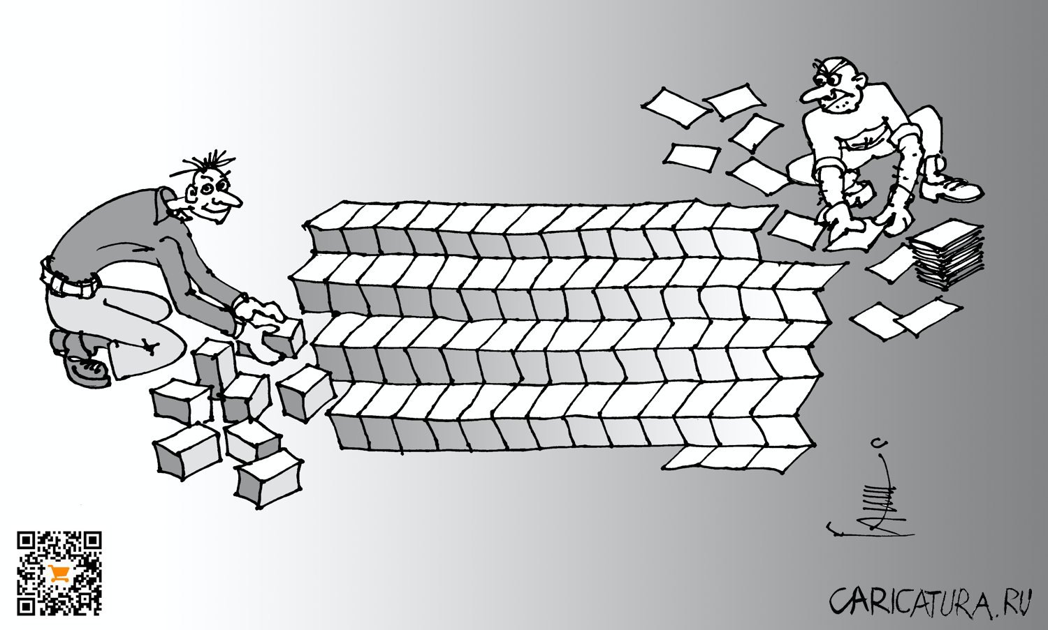 Карикатура "Оригами", Юрий Санников