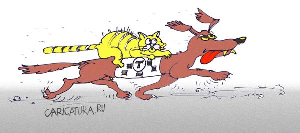 Карикатура "Такса-Такси", Юрий Санников