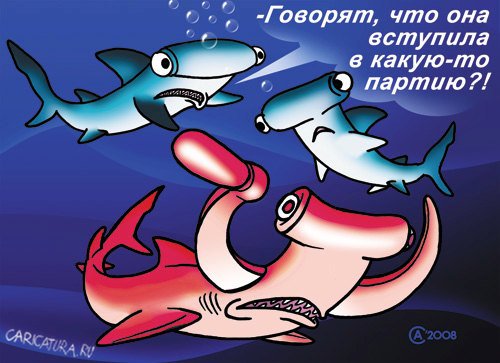 Карикатура "Акула", Андрей Саенко