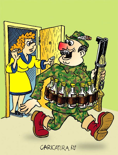 Карикатура "На охоту", Андрей Саенко