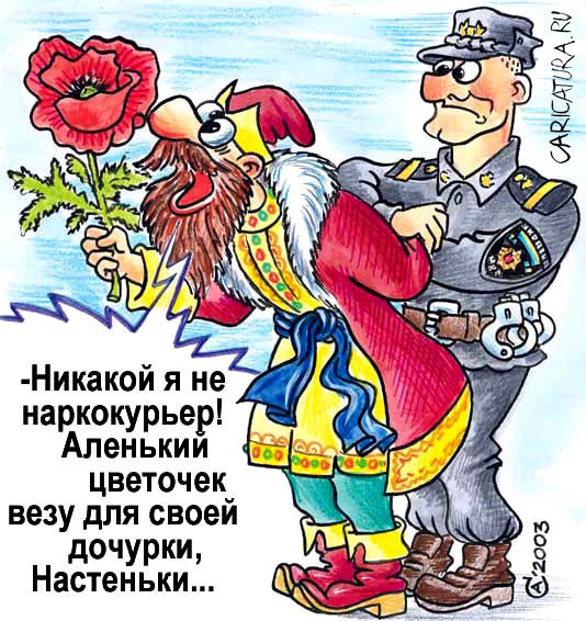 Карикатура "Наркокурьер", Андрей Саенко