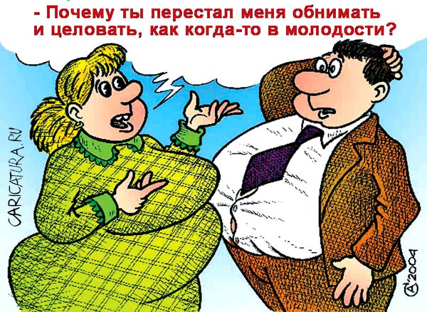Карикатура "Поцелуи", Андрей Саенко