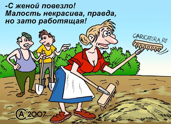 Карикатура "Работящая", Андрей Саенко
