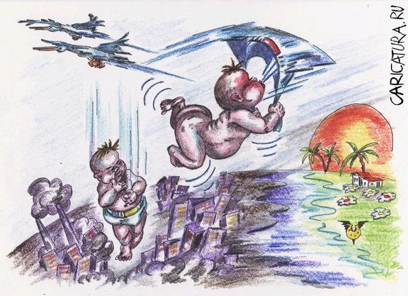 Карикатура "Билет в одну сторону", Владимир Уваров