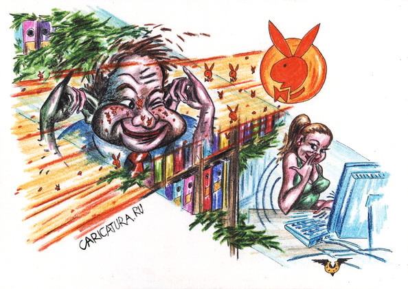 Карикатура "Офис-леший и веснушки", Владимир Уваров