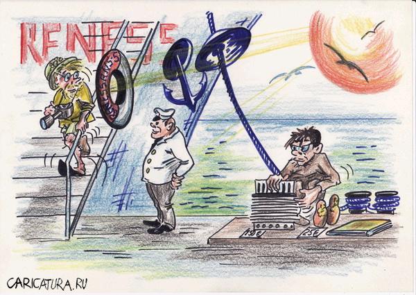 Карикатура "Pensioner и пенсионер", Владимир Уваров