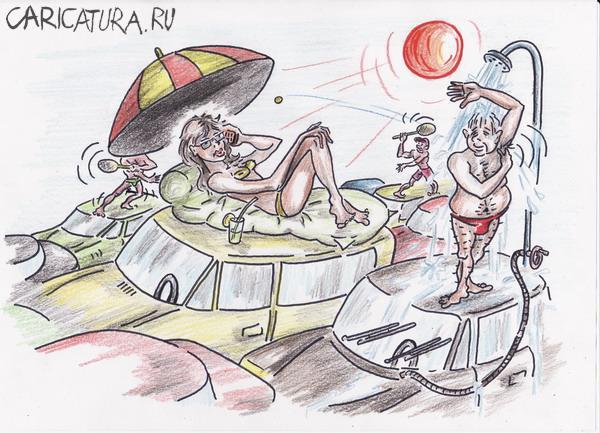 Карикатура "Рационализм летних пробок", Владимир Уваров