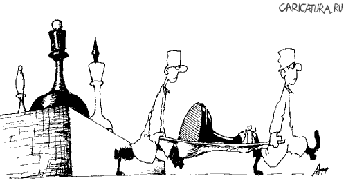 Карикатура "Шахматы", Александр Ануфриев