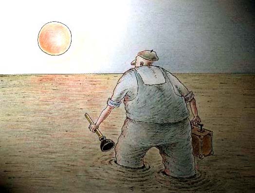 Карикатура "Сантехник", Александр Барабанщиков