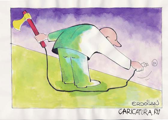 Карикатура "Электротопор", Erdogan Basol