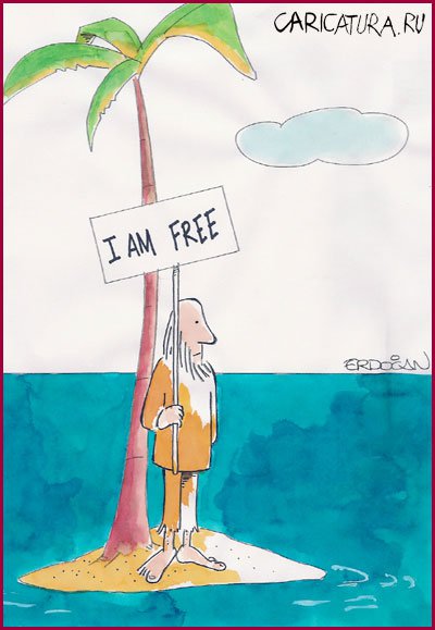 Карикатура "Я - свободен", Erdogan Basol