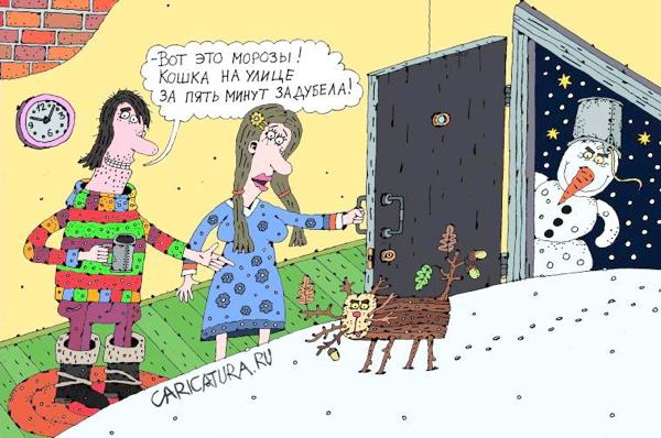 Карикатура "Зима", Сергей Белозёров