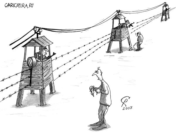 Карикатура "Высоковольтные вышки", Роман Серебряков
