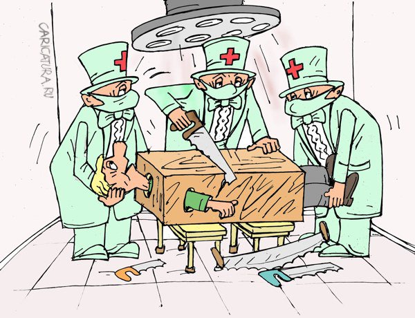 Карикатура "Операция", Виктор Богданов