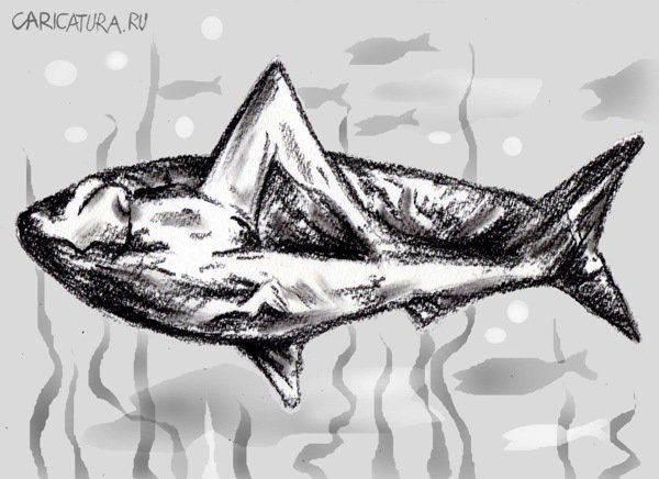 Карикатура "Под водой", Виктор Богданов