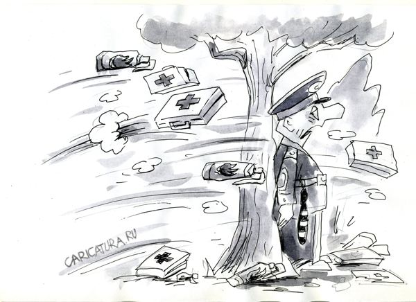 Карикатура "Спасение", Виктор Богданов