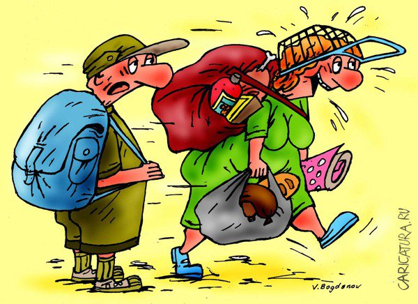 Карикатура "Туристы", Виктор Богданов