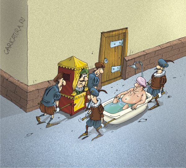 Карикатура "Ванна", Александр Бронзов