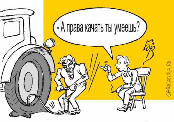 Карикатура "Качай права!", Владимир Бровкин