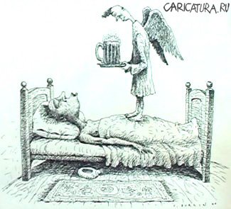 Карикатура "Ангел-спаситель", Владимир Буркин