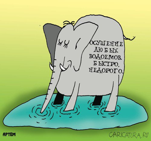Карикатура "Осушение", Артём Бушуев